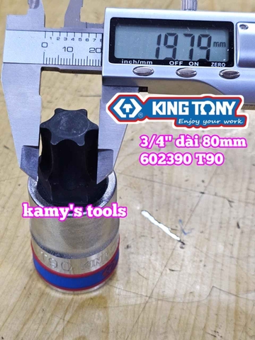 Đầu tuýp lú đầu bông sao hoa thị 3/4 inch Kingtony T80 T90 T100 602380 602390 6023A0