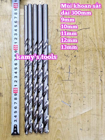 Mũi khoan sắt dài 300mm cỡ 9mm 10mm 11mm 12mm 13mm Wetools WT- 233009 WT-233010 WT-233011 WT-233012 WT-233013