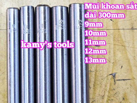 Mũi khoan sắt dài 300mm cỡ 9mm 10mm 11mm 12mm 13mm Wetools WT- 233009 WT-233010 WT-233011 WT-233012 WT-233013