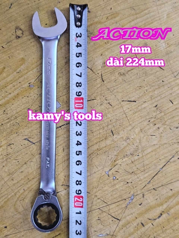 Cờ lê vòng miệng tự động Action có lẫy đảo chiều 8mm 10mm 12mm 13mm 14mm 17mm 19mm