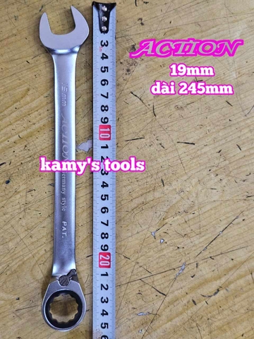 Cờ lê vòng miệng tự động Action có lẫy đảo chiều 8mm 10mm 12mm 13mm 14mm 17mm 19mm