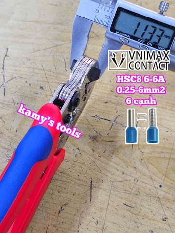 KÌm bấm cos lục giác HSC8 6-6A Vnimax Contact pin tròn rỗng tự điều chỉnh chính hãng