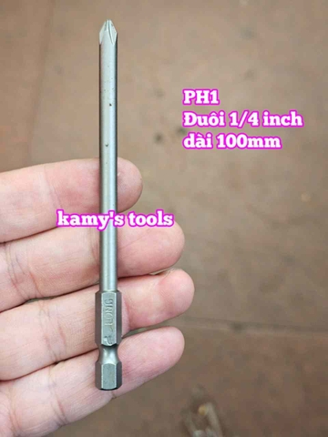 Mũi bắn siết vít bake 4 cạnh 5mm PH1 6mm PH2 dài 100mm 150mm 200mm Wetools