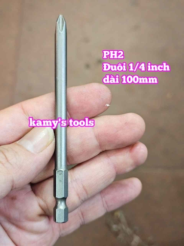 Mũi bắn siết vít bake 4 cạnh 5mm PH1 6mm PH2 dài 100mm 150mm 200mm Wetools