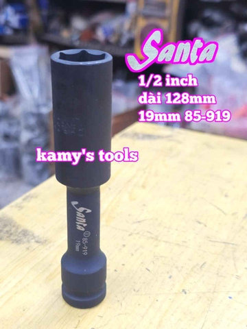 Đầu tuýp khẩu 1/2 inch dài 128mm Santa 8mm 10mm 12mm 13mm 14mm 17mm 19mm 85-908 85-910 85-912 85-913 85-914 85-917 85-919