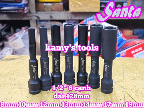 Đầu tuýp khẩu 1/2 inch dài 128mm Santa 8mm 10mm 12mm 13mm 14mm 17mm 19mm 85-908 85-910 85-912 85-913 85-914 85-917 85-919