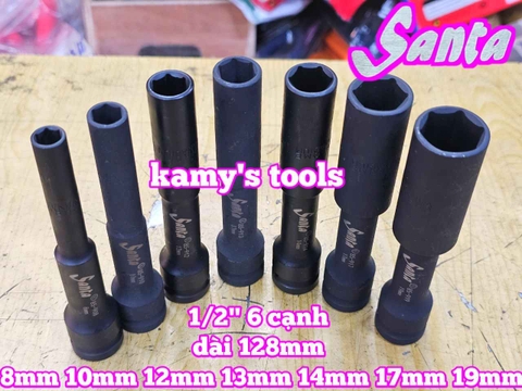 Đầu tuýp khẩu 1/2 inch dài 128mm Santa 8mm 10mm 12mm 13mm 14mm 17mm 19mm 85-908 85-910 85-912 85-913 85-914 85-917 85-919