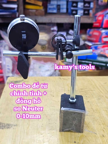 Combo đồng hồ so Neuter 0-10mm và để từ có chỉnh tinh WCZ-6C