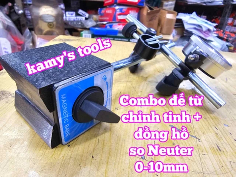 Combo đồng hồ so Neuter 0-10mm và để từ có chỉnh tinh WCZ-6C
