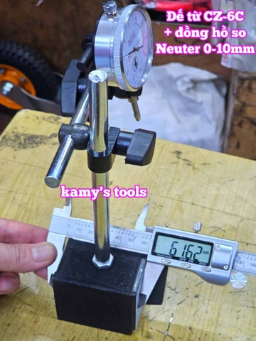 Combo đồng hồ so Neuter 0-10mm và để từ CZ-6C