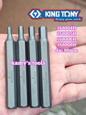 Mũi vít đóng lục giác H4 H5 H6 H8 dài 80mm Kingtony Model 168004H 168005H 168006H 168008H