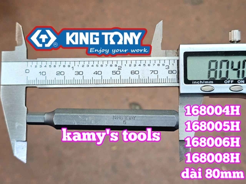 Mũi vít đóng lục giác H4 H5 H6 H8 dài 80mm Kingtony Model 168004H 168005H 168006H 168008H
