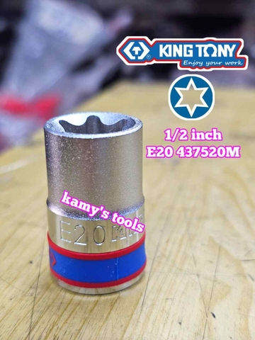 Đầu tuýp E Kingtony 1/2 inch E8 E10 E12 E14 E16 E18 E20 E22 E24 437508M 437510M 437512M 437514M 437516M 437518M 437520M 437522M 437524M