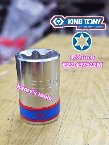 Đầu tuýp E Kingtony 1/2 inch E8 E10 E12 E14 E16 E18 E20 E22 E24 437508M 437510M 437512M 437514M 437516M 437518M 437520M 437522M 437524M