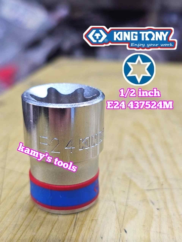Đầu tuýp E Kingtony 1/2 inch E8 E10 E12 E14 E16 E18 E20 E22 E24 437508M 437510M 437512M 437514M 437516M 437518M 437520M 437522M 437524M
