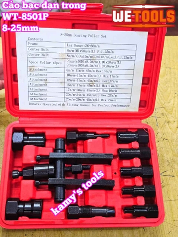 Bộ cảo bạc đạn trong chữ H từ 8-25mm 10 chi tiết Wetools WT-8501P