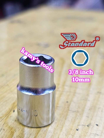 Đầu tuýp đầu khẩu ngắn 3/8 inch lục giác Standard 8mm 10mm 12mm 13mm 14mm 17mm