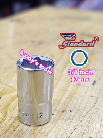 Đầu tuýp đầu khẩu ngắn 3/8 inch lục giác Standard 8mm 10mm 12mm 13mm 14mm 17mm