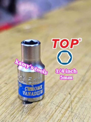 Đầu tuýp đầu khẩu ngắn 1/4 inch lục giác TOP 5mm 6mm 7mm 8mm 9mm 10mm 11mm 12mm 13mm 14mm