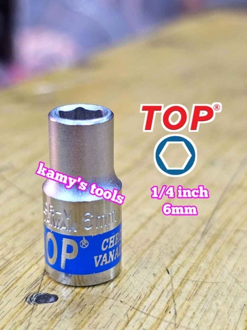 Đầu tuýp đầu khẩu ngắn 1/4 inch lục giác TOP 5mm 6mm 7mm 8mm 9mm 10mm 11mm 12mm 13mm 14mm