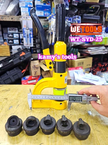 Dụng cụ đột lỗ tôn thủy lực đục lỗ thang máng cáp máng điên SYD-25 với 6 bộ khuôn đột 18-30mm