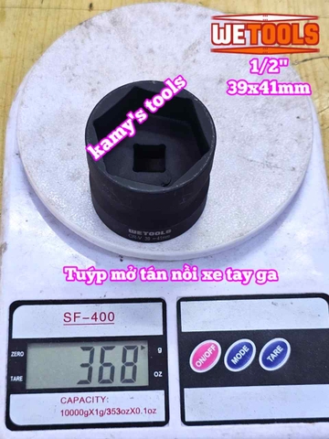 Đầu tuýp khẩu mở nồi xe tay ga xe máy 2 đầu 39mm 41mm và 34mm 46mm 1/2 inch thép đen Wetools WT-06201 WT-06202