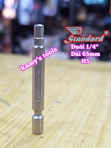 Mũi xiết vít đầu lục giác đuôi 1/4 inch 6mm Standard H3, H4, H5, H6 dài 65mm dành cho máy khoan máy bắn vít