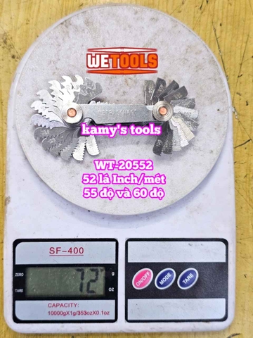 Dưỡng đo ren thước đo ren 52 lá hệ mét và hệ inch 55 độ và 60 độ Wetools WT-20552