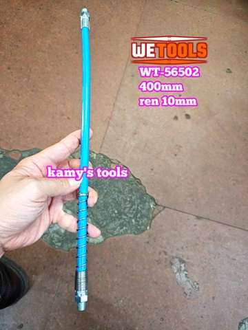 Dây bơm mỡ bò có lò xo chịu áp lực cao dài 400mm 10000psi Wetools WT-56502