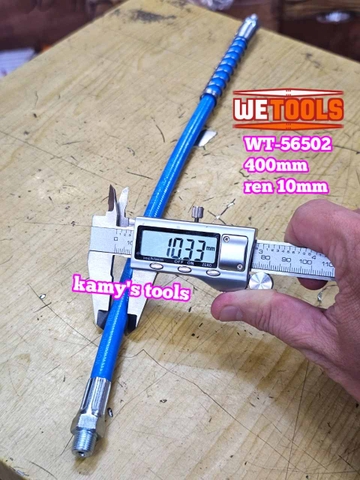 Dây bơm mỡ bò có lò xo chịu áp lực cao dài 400mm 10000psi Wetools WT-56502