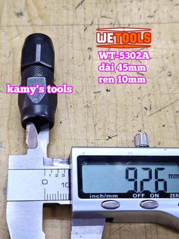 Đầu bơm mỡ đen bôi trơn áp suất cao 1/8 inch dài 45mm ren 10mm Wetools WT-5302A