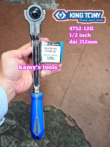 Cần siết tự động đầu lắc léo 1/2 inch Kingtony model 4752-12G dài 300mm 72 răng