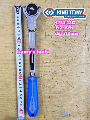 Cần siết tự động đầu lắc léo 1/2 inch Kingtony model 4752-12G dài 300mm 72 răng