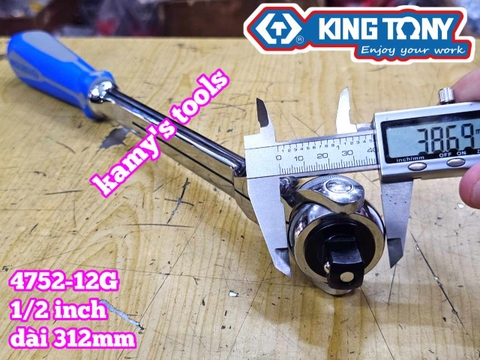 Cần siết tự động đầu lắc léo 1/2 inch Kingtony model 4752-12G dài 300mm 72 răng