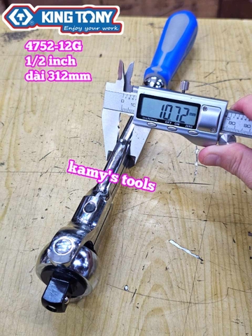 Cần siết tự động đầu lắc léo 1/2 inch Kingtony model 4752-12G dài 300mm 72 răng