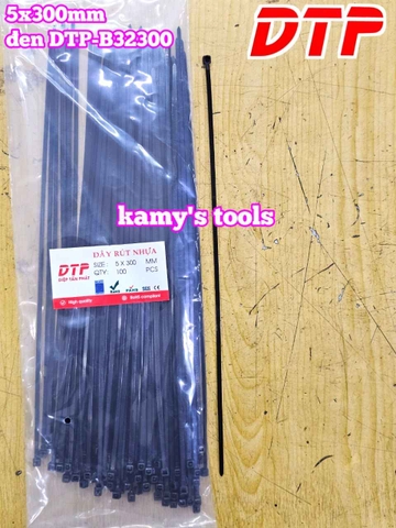 Dây rút dây thít nhựa màu đen trắng 5x300mm DTP-W32300 DTP-B32300 (1 bịch/100 sợi)