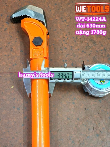 Kìm vặn siết nhanh coupler ống nối thép xây dựng mỏ lết răng kẹp siết nhanh ống nối coupler 24 inch 600mm Wetools WT-14224A