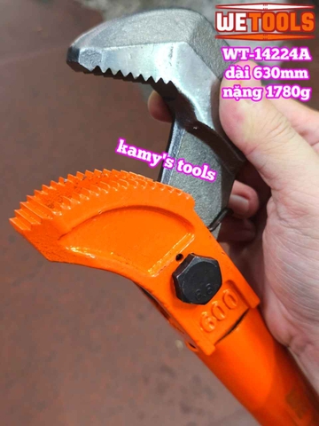 Kìm vặn siết nhanh coupler ống nối thép xây dựng mỏ lết răng kẹp siết nhanh ống nối coupler 24 inch 600mm Wetools WT-14224A