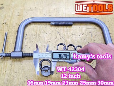 Cảo vam tháo lò xo xupap súp pắp 10 chi tiết Wetools WT-42304 dài 12 inch 5 đầu 16mm 19mm 23mm 25mm 30mm