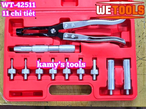 Bộ dụng cụ đóng nhổ tháo lắp phốt phớt git ô tô 11 chi tiết kìm nhổ xupap Wetools WT-42511