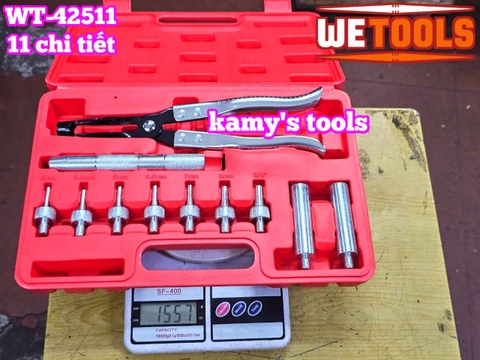 Bộ dụng cụ đóng nhổ tháo lắp phốt phớt git ô tô 11 chi tiết kìm nhổ xupap Wetools WT-42511