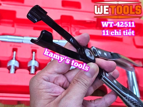 Bộ dụng cụ đóng nhổ tháo lắp phốt phớt git ô tô 11 chi tiết kìm nhổ xupap Wetools WT-42511