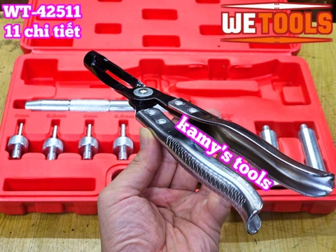 Bộ dụng cụ đóng nhổ tháo lắp phốt phớt git ô tô 11 chi tiết kìm nhổ xupap Wetools WT-42511