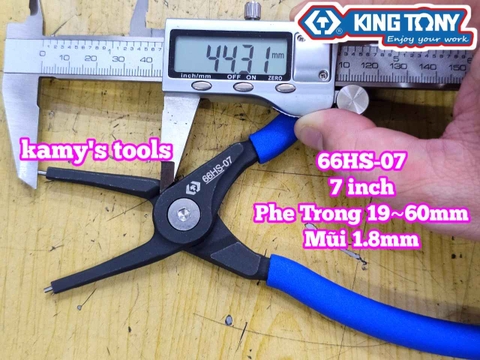 Kìm mở phe thẳng trong ngoài 7 inch Kingtony 66HS-07 66SS-07 mở phe 19-60mm
