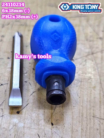 Tua vít lùn 2 đầu bake dẹp Kingtony PH2 dài 38mm 6x38mm model 24110214