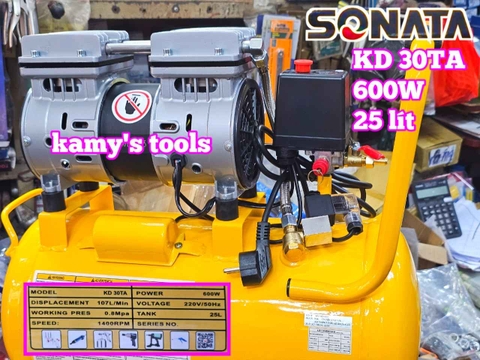 Máy nén khí không dầu 25 lít Sonata KD 30TA 600W dài 505mm