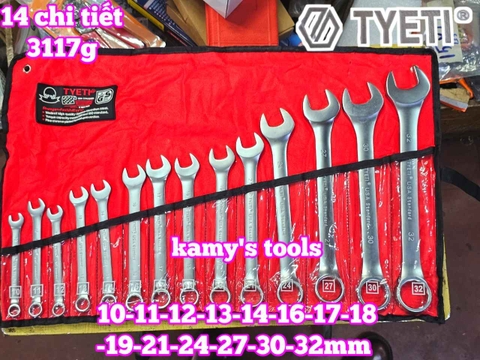 Bộ cờ lê vòng miệng TYETI 14 chi tiết 10-32mm TYETI-32202A
