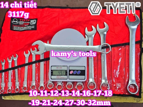 Bộ cờ lê vòng miệng TYETI 14 chi tiết 10-32mm TYETI-32202A
