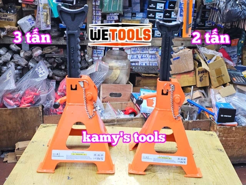 Chân kê con đội kê 3 tấn có chốt an toàn và lót chân Wetools WT-72103B cao 305-420mm