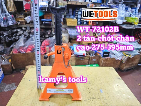 Chân kê con đội kê 2 tấn có chốt an toàn và lót chân Wetools WT-72102B cao 275-395mm